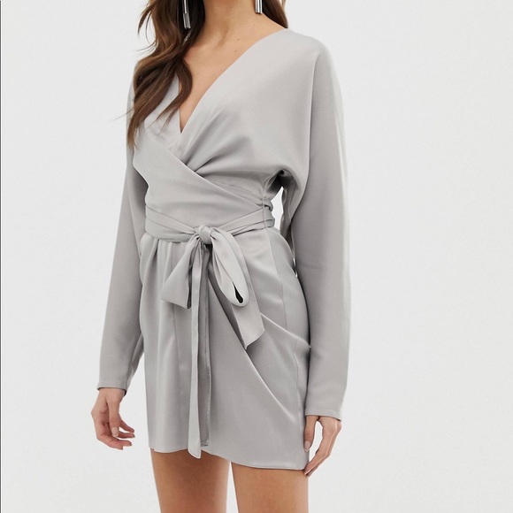 silver batwing dress